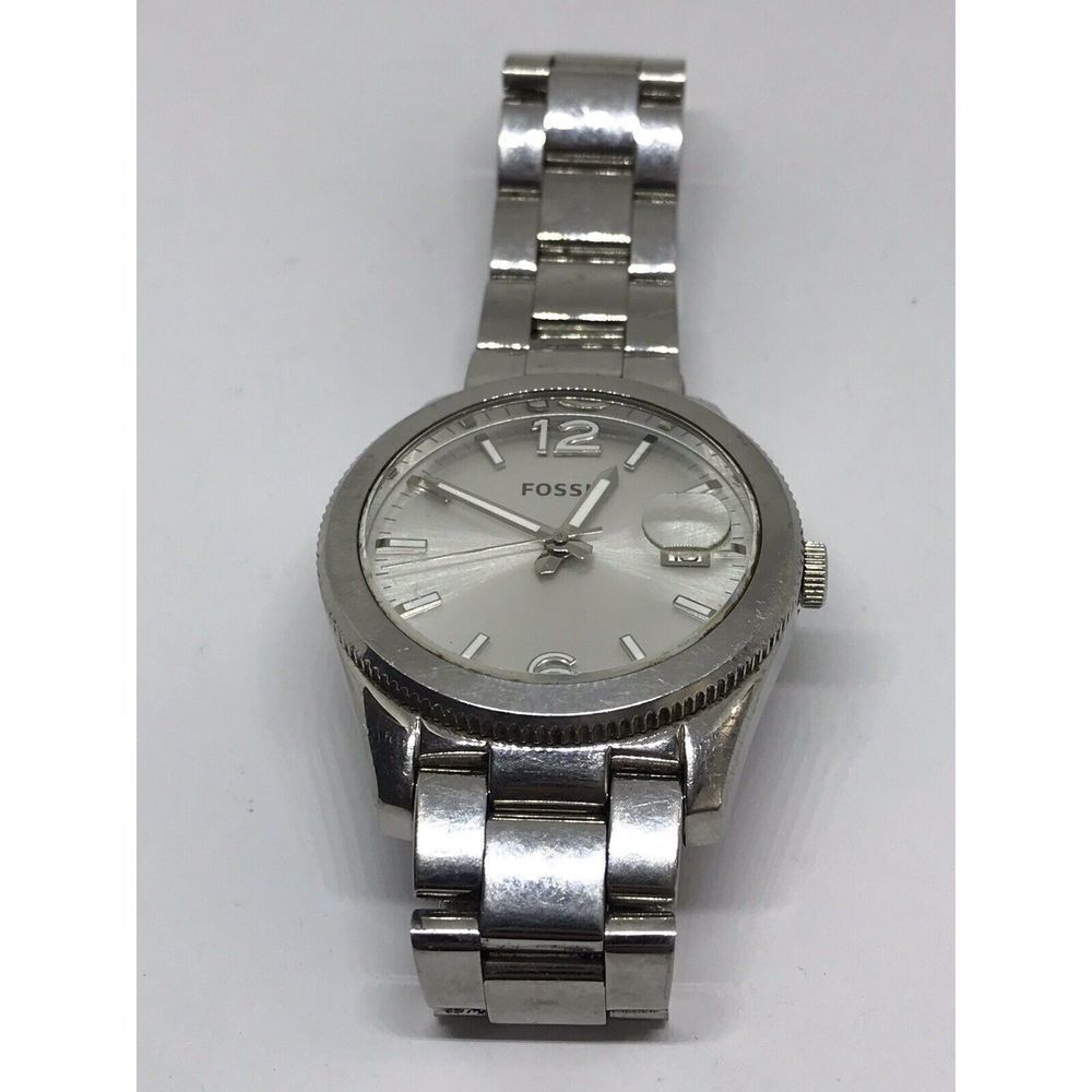 Fossil ES3585 Men's Silver Stainless Steel Analog Dial Quartz Genuine Watch Z843